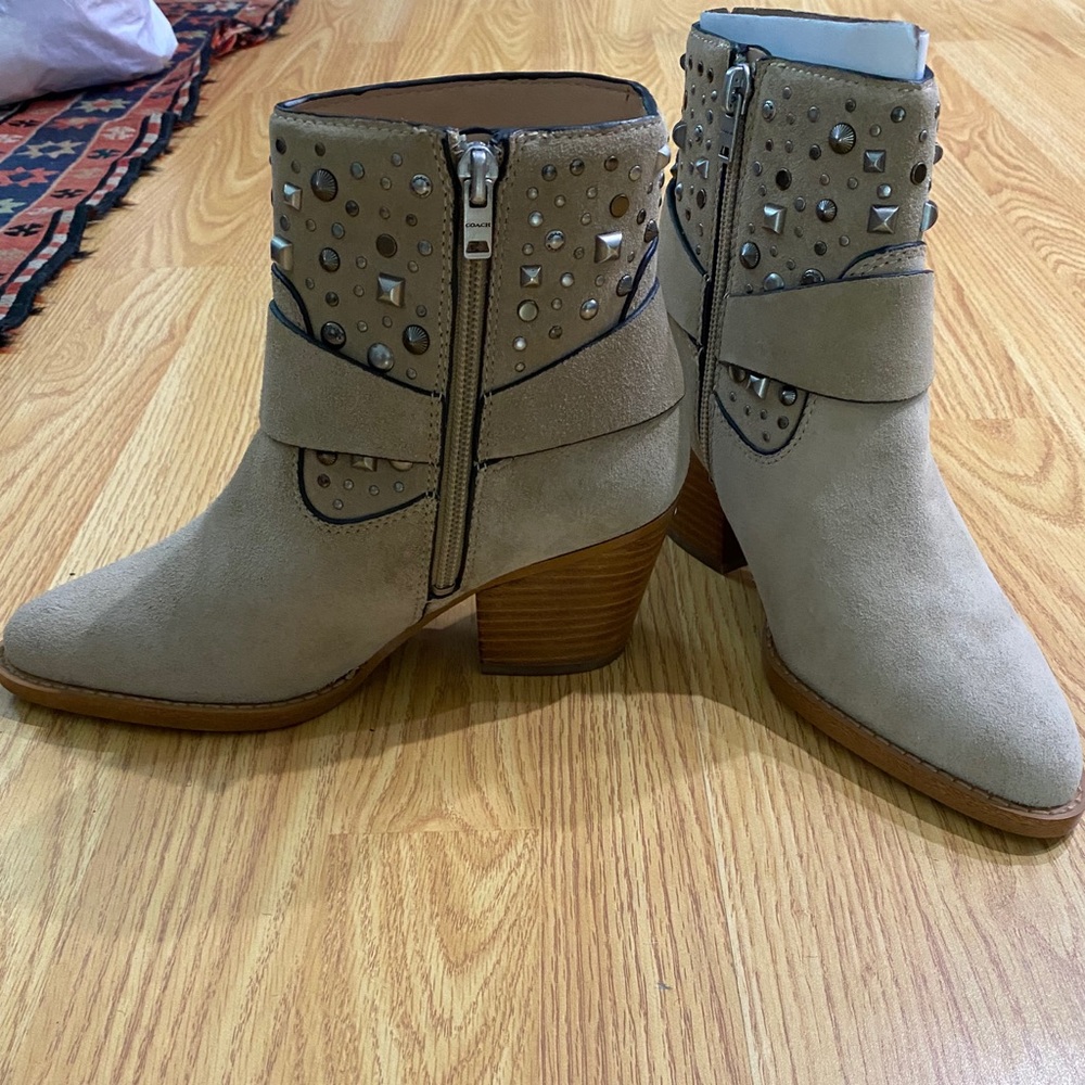 Coach Pia Western Suede Booties